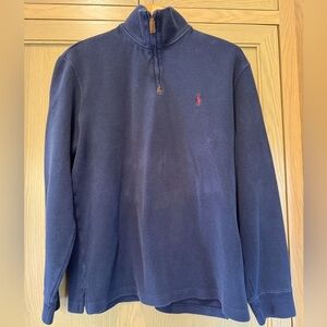 Polo Ralph Lauren Y2K Navy Quarter-Zip Cotton High Neck / large